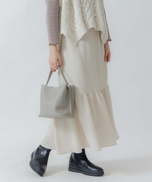 flower(フラワー)の「ギャザーティアードスカート(スカート・レディース・ホワイト/アイボリー/ブラック・FREE)」の14枚目の写真