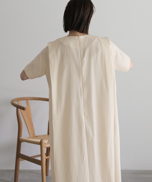 リネンタッチサイドタックデザインワンピース（ワンピース）｜select