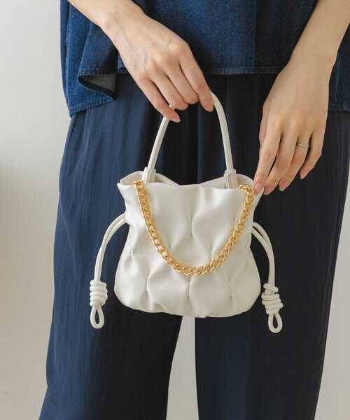 RODE SKO（ロデスコ）の「プチチェーンドロストバッグ『Msize』（ショルダーバッグ・レディース・ホワイト/イエロー/グリーン系その他・ONE）」の4枚目の写真