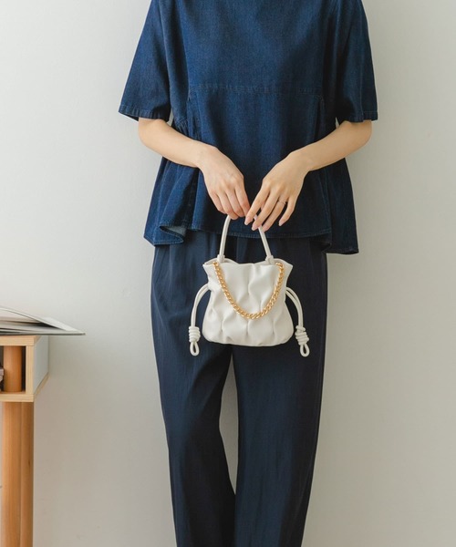 RODE SKO（ロデスコ）の「プチチェーンドロストバッグ『Msize』（ショルダーバッグ・レディース・ホワイト/イエロー/グリーン系その他・ONE）」の5枚目の写真