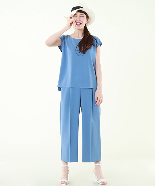 Tiara（ティアラ）の「クロップドワイドパンツ（その他パンツ・レディース・ブラック/ブルー/ストライプ・3/2）」の5枚目の写真