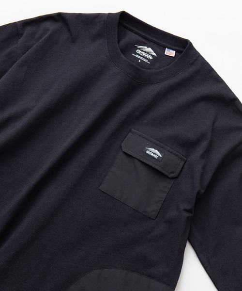 OUTDOOR PRODUCTS APPAREL（アウトドアプロダクツアパレル）の「USAコットン ビッグシルエット　布帛ポケット　ロングTシャツ　ロンT（Tシャツ/カットソー・メンズ・ホワイト/ブラック/カーキ・MEDIUM/LARGE/X-LARGE）」の2枚目の写真