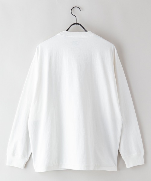 OUTDOOR PRODUCTS APPAREL（アウトドアプロダクツアパレル）の「USAコットン ビッグシルエット　布帛ポケット　ロングTシャツ　ロンT（Tシャツ/カットソー・メンズ・ホワイト/ブラック/カーキ・MEDIUM/LARGE/X-LARGE）」の8枚目の写真