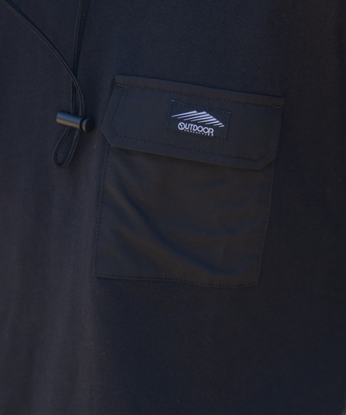 OUTDOOR PRODUCTS APPAREL（アウトドアプロダクツアパレル）の「USAコットン ビッグシルエット　布帛ポケット　ロングTシャツ　ロンT（Tシャツ/カットソー・メンズ・ホワイト/ブラック/カーキ・MEDIUM/LARGE/X-LARGE）」の11枚目の写真