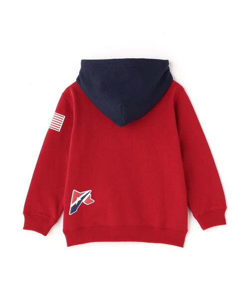 AVIREX（アヴィレックス）の「【KID'S】L/S ARCHLOGO COLOR HOOD PARKA/ キッズ アーチロゴフードパーカー（パーカー・キッズ・グレー系その他3/レッド/ネイビー・120/140/100）」の3枚目の写真