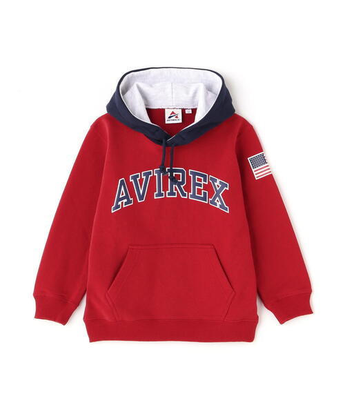 AVIREX（アヴィレックス）の「【KID'S】L/S ARCHLOGO COLOR HOOD PARKA/ キッズ アーチロゴフードパーカー（パーカー・キッズ・グレー系その他3/レッド/ネイビー・120/140/100）」の6枚目の写真