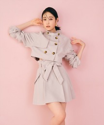 REDY AZELグレー トレンチコート REDYAZEL｜バックフリルケープトレンチコート | Rakuten Fashion