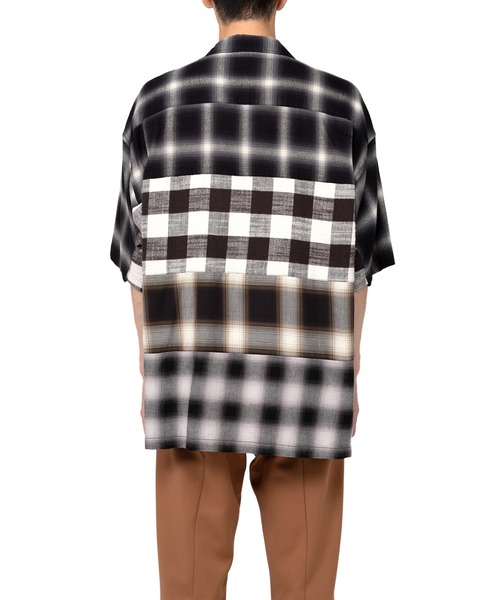 Maison MIHARA YASUHIRO（メゾンミハラヤスヒロ）の「4-Cuts H/S Check Shirt（シャツ/ブラウス・メンズ・マルチ/ブラック・48/46）」の13枚目の写真