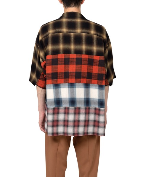 Maison MIHARA YASUHIRO（メゾンミハラヤスヒロ）の「4-Cuts H/S Check Shirt（シャツ/ブラウス・メンズ・マルチ/ブラック・48/46）」の6枚目の写真