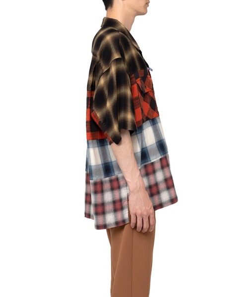 Maison MIHARA YASUHIRO（メゾンミハラヤスヒロ）の「4-Cuts H/S Check Shirt（シャツ/ブラウス・メンズ・マルチ/ブラック・48/46）」の7枚目の写真