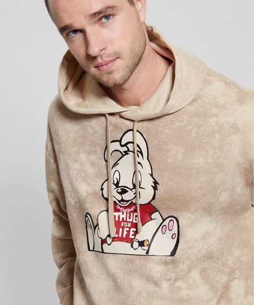 Guess(ゲス)の「GUESS X BRANDALISED(R) WITH GRAFFITI BY BANKSY Leon Washed Bunny Hoodie(パーカー・メンズ・ベージュ・SMALL/LARGE/MEDIUM/X-LARGE)」の2枚目の写真