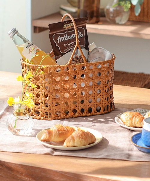 TIMELESS COMFORT（タイムレスコンフォート）の「UTILE(ユティル)オクタ オーバルワンハンドルバスケット（収納グッズ・レディース・ブラウン・ONE SIZE）」の3枚目の写真