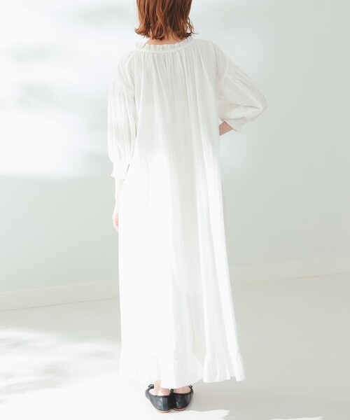 B:MING by BEAMS(ビーミングバイビームス)の「B:MING by BEAMS / スキッパー サッカー ワンピーズ(ワンピース・レディース・グリーン系その他/オフホワイト・FREE)」の17枚目の写真