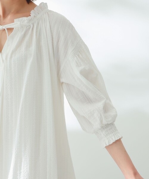 B:MING by BEAMS(ビーミングバイビームス)の「B:MING by BEAMS / スキッパー サッカー ワンピーズ(ワンピース・レディース・グリーン系その他/オフホワイト・FREE)」の19枚目の写真