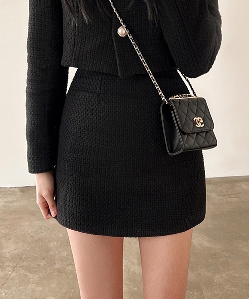 FREE STYLISTS（フリー スタイリスト）の「YUGA_YGMC ツイード　台形ミニスカート（スカート・レディース・ブラック/オフホワイト・S/M）」の17枚目の写真