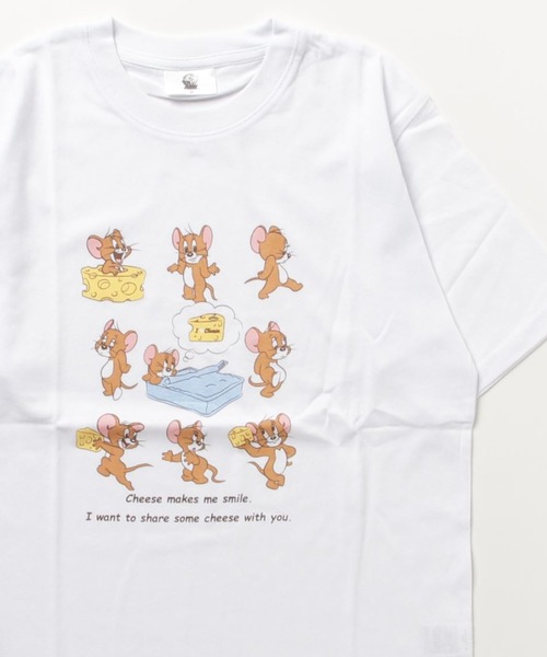 Tom&Jerry(トムアンドジェリー)の「Tom&Jerry/トムとジェリー ワンポイント刺繍 カレッジロゴ キャラクタープリント 半袖Tシャツ レディース メンズ(Tシャツ/カットソー・レディース・アッシュグレー/ブラック系その他/ブルー系その他/パープル系その他/ピンクベージュ/アッシュ/ホワイト系その他2/ホワイト系その他3/ホワイト系その他4/ブラック系その他2/パープル系その他2/ホワイト系その他/クリーム/ブルー/サックスブルー/ホワイト/グレー/パープル/ネイビー/ブラック・M/L/LL)」の6枚目の写真