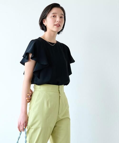 フリルスリーブブラウス-マシンウォッシャブル-