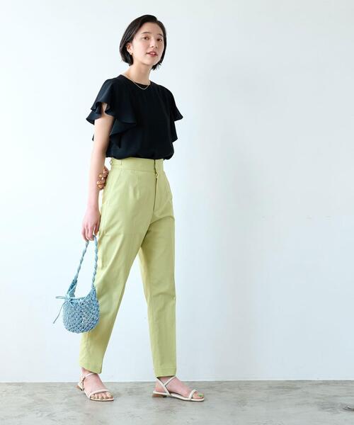 フリルスリーブブラウス-マシンウォッシャブル-