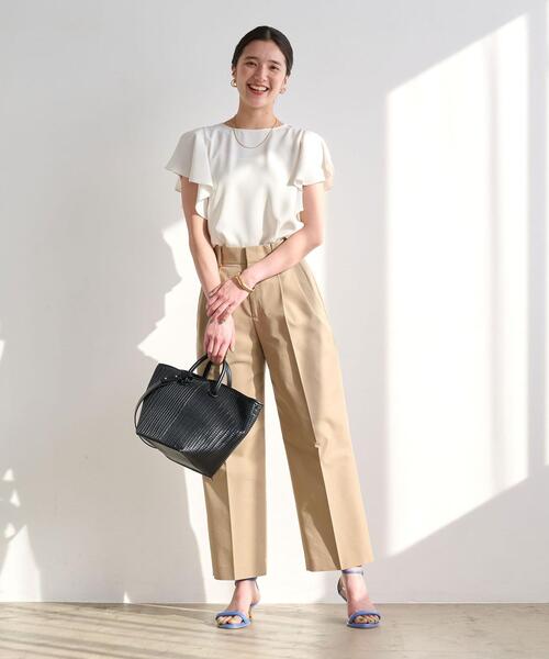 フリルスリーブブラウス-マシンウォッシャブル-