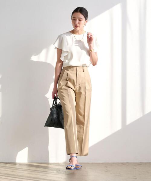 フリルスリーブブラウス-マシンウォッシャブル-