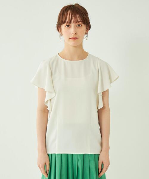 フリルスリーブブラウス-マシンウォッシャブル-