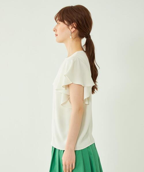 フリルスリーブブラウス-マシンウォッシャブル-