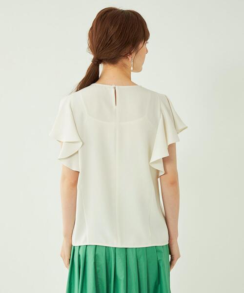 フリルスリーブブラウス-マシンウォッシャブル-