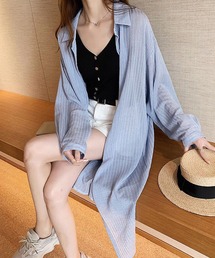 ストライプロングシャツ