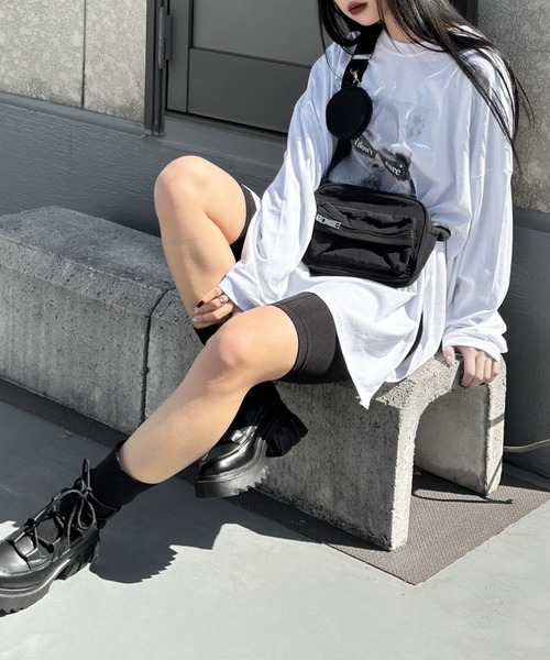 LVEU.(ラブユ.)の「Portrait print slit long sleeve T-shirt / ポートレートプリントスリットロンT(Tシャツ/カットソー・レディース・ブラック/ホワイト・FREE)」の11枚目の写真