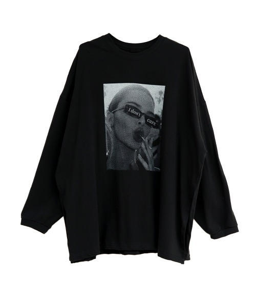 LVEU.(ラブユ.)の「Portrait print slit long sleeve T-shirt / ポートレートプリントスリットロンT(Tシャツ/カットソー・レディース・ブラック/ホワイト・FREE)」の20枚目の写真