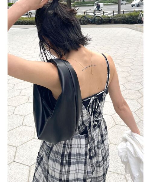 Ungrid（アングリッド）の「【WEB限定】チェックキャミワンピース（ワンピース・レディース・ブラック/グリーン/ベージュ・FREE）」の11枚目の写真