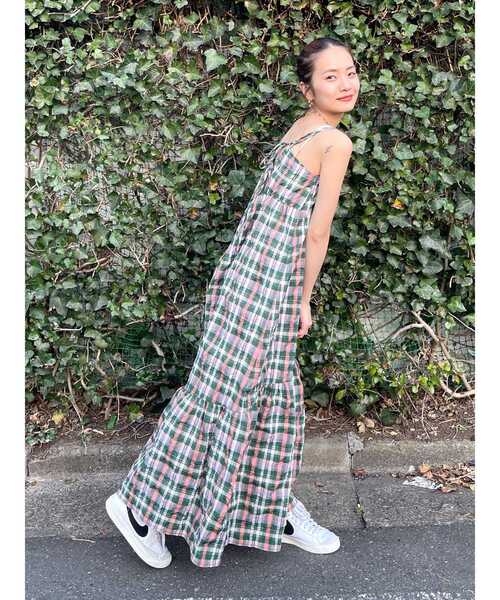 Ungrid（アングリッド）の「【WEB限定】チェックキャミワンピース（ワンピース・レディース・ブラック/グリーン/ベージュ・FREE）」の15枚目の写真