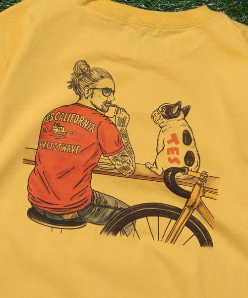 The Endless Summer（エンドレスサマー）の「TES MALIBU STAR T-SHIRT / Tシャツ（Tシャツ/カットソー・メンズ・イエロー/ホワイト/サーモンピンク・X-LARGE/SMALL/LARGE/MEDIUM）」の9枚目の写真