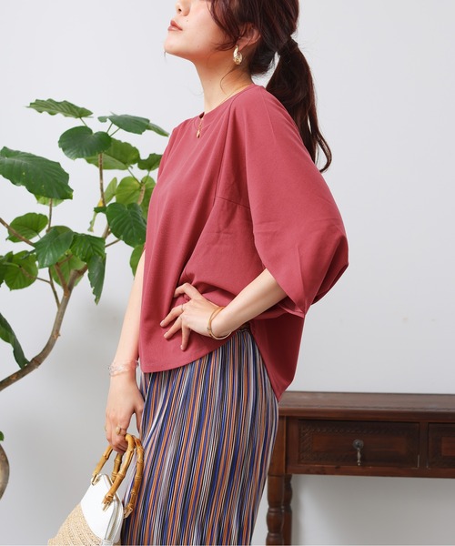 Chez toi(シェトワ)の「梨地ヤッコスリーブプルオーバー(Tシャツ/カットソー・レディース・オフホワイト/ブラック/ピンク/イエロー/イエロー系その他・FREE)」の10枚目の写真