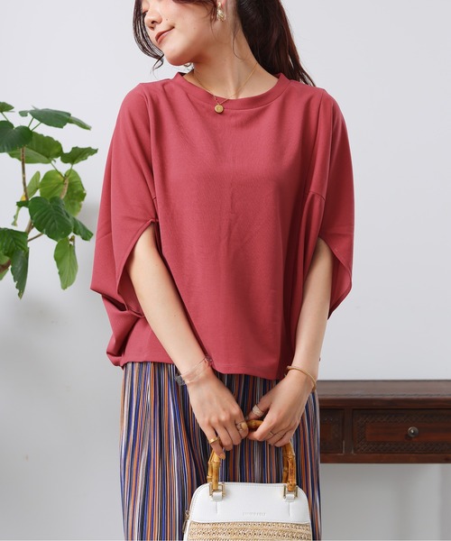 Chez toi(シェトワ)の「梨地ヤッコスリーブプルオーバー(Tシャツ/カットソー・レディース・オフホワイト/ブラック/ピンク/イエロー/イエロー系その他・FREE)」の11枚目の写真