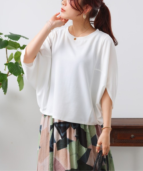Chez toi(シェトワ)の「梨地ヤッコスリーブプルオーバー(Tシャツ/カットソー・レディース・オフホワイト/ブラック/ピンク/イエロー/イエロー系その他・FREE)」の14枚目の写真