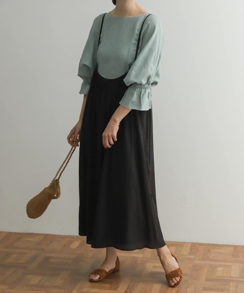 URBAN RESEARCH DOORS（アーバンリサーチドアーズ）の「コットン楊柳キャミワンピース（ワンピース・レディース・グレー系その他/スミクロ・MEDIUM）」の18枚目の写真