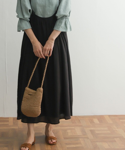 URBAN RESEARCH DOORS（アーバンリサーチドアーズ）の「コットン楊柳キャミワンピース（ワンピース・レディース・グレー系その他/スミクロ・MEDIUM）」の8枚目の写真