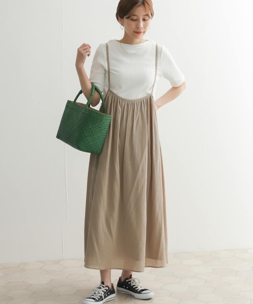 URBAN RESEARCH DOORS（アーバンリサーチドアーズ）の「コットン楊柳キャミワンピース（ワンピース・レディース・グレー系その他/スミクロ・MEDIUM）」の9枚目の写真