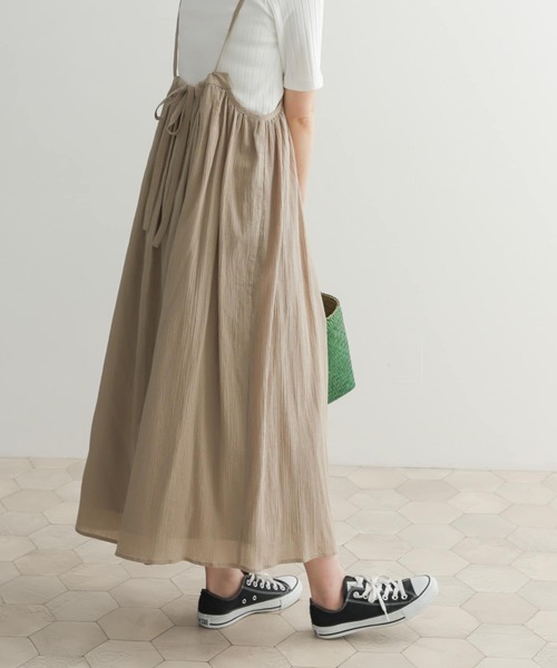 URBAN RESEARCH DOORS（アーバンリサーチドアーズ）の「コットン楊柳キャミワンピース（ワンピース・レディース・グレー系その他/スミクロ・MEDIUM）」の20枚目の写真