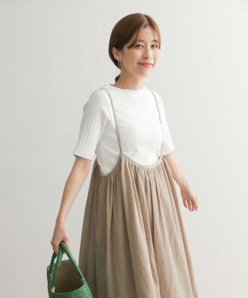 URBAN RESEARCH DOORS（アーバンリサーチドアーズ）の「コットン楊柳キャミワンピース（ワンピース・レディース・グレー系その他/スミクロ・MEDIUM）」の10枚目の写真