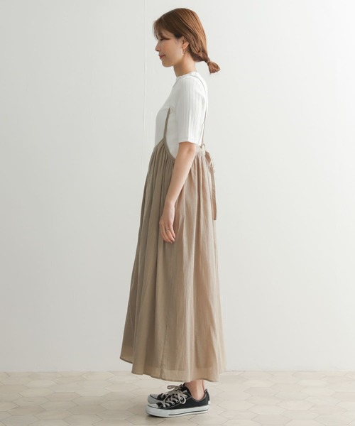 URBAN RESEARCH DOORS（アーバンリサーチドアーズ）の「コットン楊柳キャミワンピース（ワンピース・レディース・グレー系その他/スミクロ・MEDIUM）」の21枚目の写真