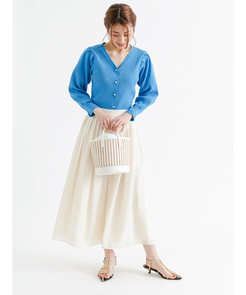 Te chichi(テチチ)の「リネン混スパンローンタックスカート(スカート・レディース・オフホワイト/イエロー/チャコール・MEDIUM/SMALL)」の5枚目の写真