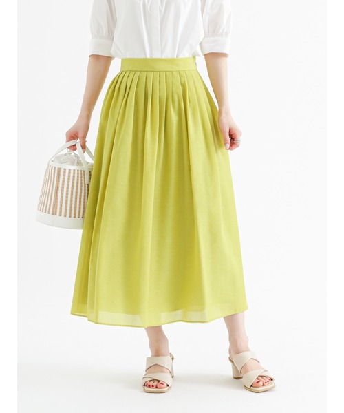 Te chichi(テチチ)の「リネン混スパンローンタックスカート(スカート・レディース・オフホワイト/イエロー/チャコール・MEDIUM/SMALL)」の10枚目の写真