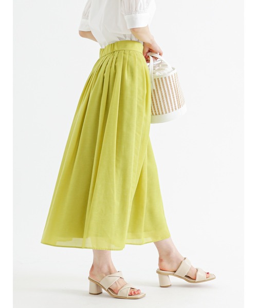 Te chichi(テチチ)の「リネン混スパンローンタックスカート(スカート・レディース・オフホワイト/イエロー/チャコール・MEDIUM/SMALL)」の11枚目の写真