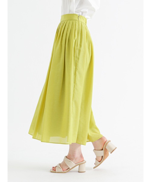 Te chichi(テチチ)の「リネン混スパンローンタックスカート(スカート・レディース・オフホワイト/イエロー/チャコール・MEDIUM/SMALL)」の12枚目の写真