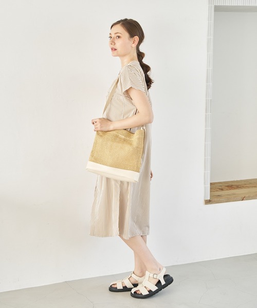 a:mure(アミュール)の「ストライプシャツワンピース(ワンピース・レディース・ネイビー/ブラウン・FREE)」の22枚目の写真