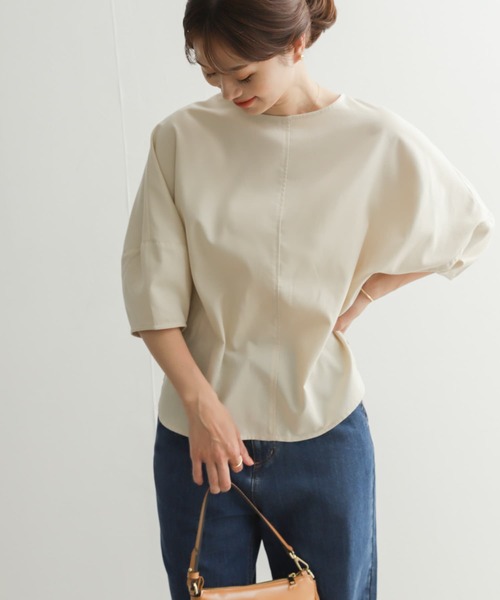 URBAN RESEARCH DOORS(アーバンリサーチドアーズ)の「『UR TECH Smart Linen Touch』バルーンスリーブブラウス(シャツ/ブラウス・レディース・グリーン系その他/ライトベージュ/ブラック・MEDIUM)」の8枚目の写真