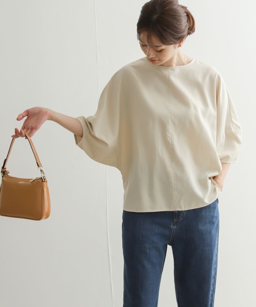 URBAN RESEARCH DOORS(アーバンリサーチドアーズ)の「『UR TECH Smart Linen Touch』バルーンスリーブブラウス(シャツ/ブラウス・レディース・グリーン系その他/ライトベージュ/ブラック・MEDIUM)」の9枚目の写真