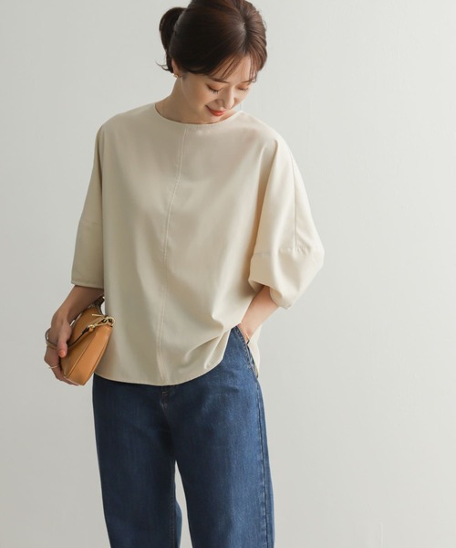 URBAN RESEARCH DOORS(アーバンリサーチドアーズ)の「『UR TECH Smart Linen Touch』バルーンスリーブブラウス(シャツ/ブラウス・レディース・グリーン系その他/ライトベージュ/ブラック・MEDIUM)」の13枚目の写真